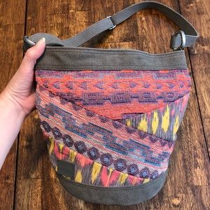 Boho! TOMS Canvas Multi-Texture Bucket Bag